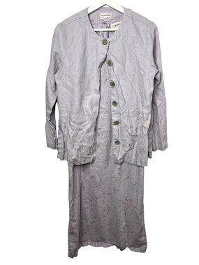 Freeport Studio Linen Maxi Dress & Jacket Set | 2-Piece | Large | Artsy Vintage